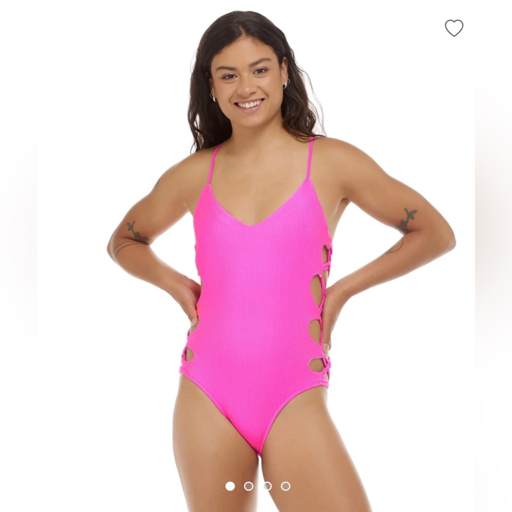 Body Glove Neon Hot Pink One-Piece Swimsuit with Side Cutouts